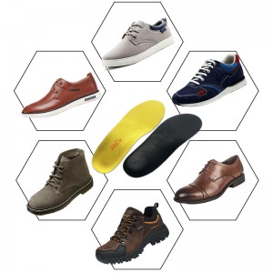 Litteät jalkaholvia tukevat kävelyjuoksupohjalliset ortoottiset keltaiset kenkäsisäkkeet