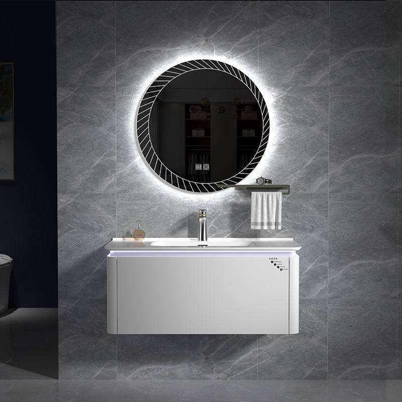 New design plywood bathroom vanity with seamless rock slate hotel bathroom vanity wall mounted bathroom vanity with sink