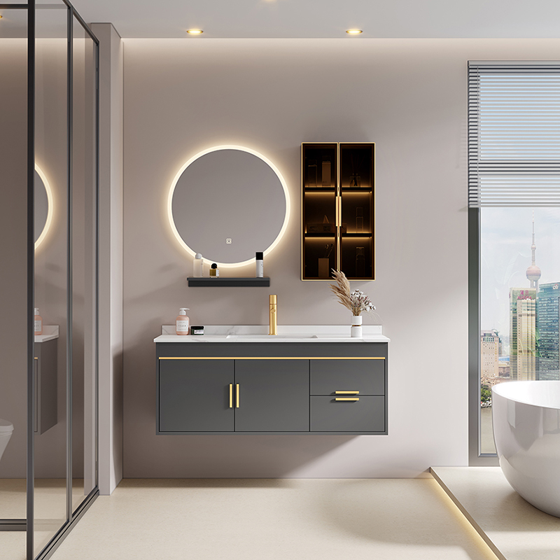싱크대와 거울이있는 최고 품질의 새로운 디자인 욕실 캐비닛 거울 욕실 세면대 욕실 캐비닛 가구