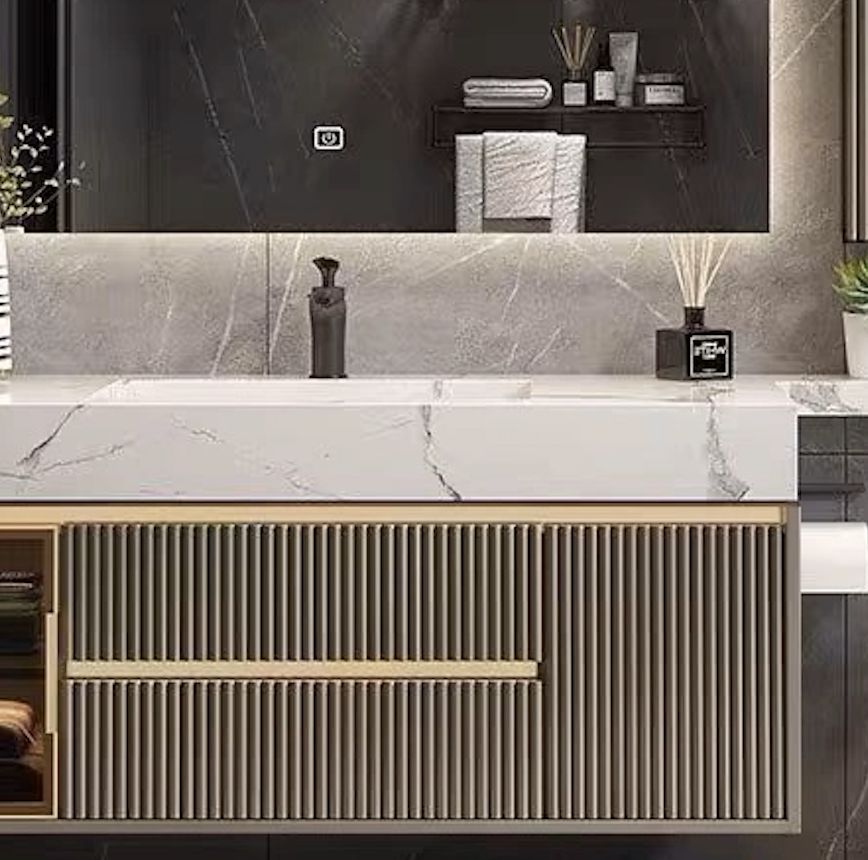 Hotel supplier plywood bathroom cabinet Made solid wood bathroom vanity