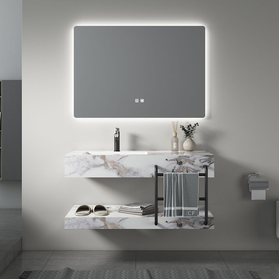 Готельний сучасний дизайн заводської ціни, нова дзеркальна шафа для ванної кімнати з світлою дзеркальною шафою для ванної кімнати, тумба для ванної кімнати