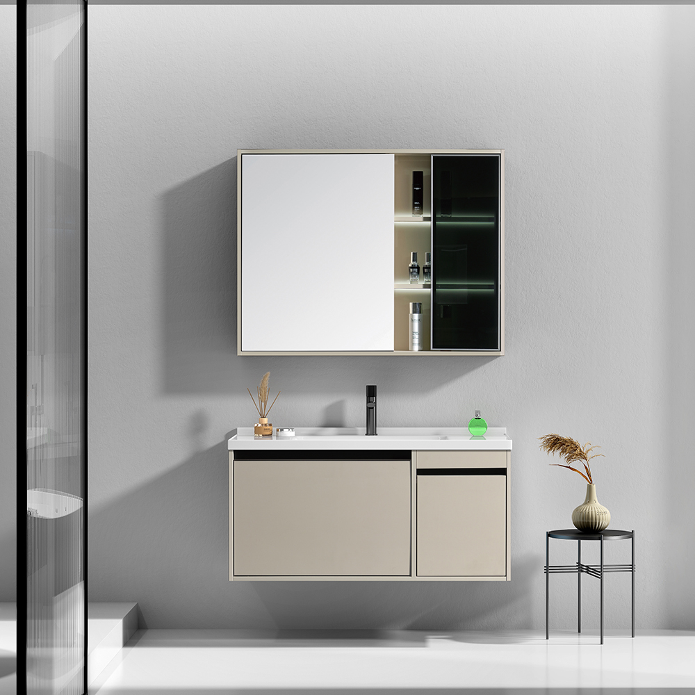 hotel modern design bathroom mirror cabinet with light pvc bathroom storage cabinetfree standing bathroom cabinet