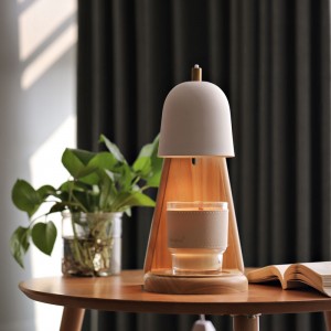 عطر لامپ گرمکن شمع داخلی چوب طبیعی با عطر با شمع شیشه ای نور گرم