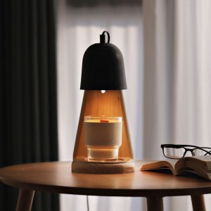 Scaldacandele in legno di gomma, design brevettato, nuovo interruttore timer per lampada aromatica domestica