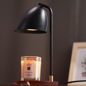 Scaldacandele in legno senza fiamma decorativo per la casa, lampada scaldacandele ad arco in materiale naturale nero e legno