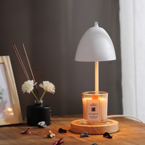 Factory Wholesale Modern Home Decorative Flameless Wood Candle Warmer, Natural na Materyal na Black & Wood Arched Candle Warmer Lamp suit para sa Yankee Candles.