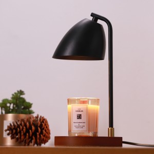 Imba Inoshongedza Flameless Wood Candle Warmer, Natural Material Black & Wood Arched Candle Warmer Lamp