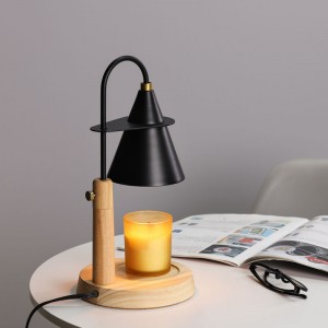 Сучасна регулююча дерев'яна лампа для підігріву свічок для домашнього нічного світла з ароматичним воском