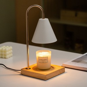 Електрическа дървена класа стил модерна лампа за затопляне на свещи домашен декор аромат горелка с GU10 халогенна крушка восъкотопител бездимно топене
