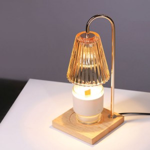 โคมไฟเทียนแก้วอุ่นพร้อมหลอดไฟ 2 ดวงใช้งานร่วมกับเทียนขวด โคมไฟเทียนไฟฟ้าแบบวินเทจ เครื่องหลอมเทียนหรี่แสงได้ การหลอมละลายด้านบนสำหรับขี้ผึ้งหอม