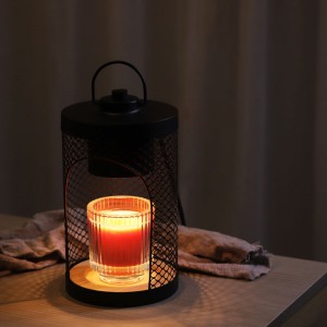 Lanternă pentru încălzire de lumânări Lanternă decorativă suspendată, lanternă de masă din metal vintage pentru interior, decor rustic, suport pentru lumânări cu bază de lemn