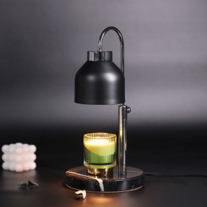 Vintage Candle Warmer w/Dimmer & Marble Base Adjustable Candle Lamp for Various Candle Sizes – Wax Warmer -Modern Decor for Living Room, Bedroom, & Office – Candle Melter