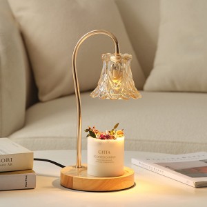 Нов стаклен цвет во романтичен стил на електрична свеќа топла столна ламба одличен подарок и декорација на домот осветлување на дневната соба Подарок за вљубените без пламен горилник за арома креативен подарок за пријателите