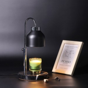 Vintage sveču sildītājs ar aptumšotāju un marmora pamatni, regulējama sveču lampa dažādu izmēru svecēm - vaska sildītājs - mūsdienīgs viesistabas, guļamistabas un biroja dekors - sveču kausētājs