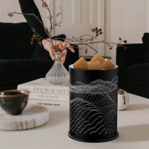 Metal Wax Melt Warmer Candle Wax Warmer for Scented Wax Melter Electric Wax Burner Wax Melts Wax Cubes Black Candle Lamp for Home Office Decor(ugwu)