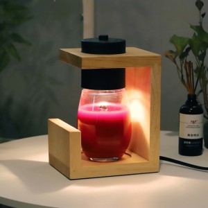 Na Zamani Na Zamani Rectangle Rubber Wood Electric Candle Warmer Lamp