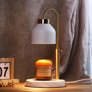 Moderne rund naturlig marmorbase elektrisk stearinlysvarmerlampe
