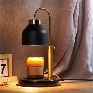 Moderná okrúhla elektrická lampa na ohrev sviečky z prírodného mramoru
