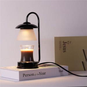 Luz de mesa perfumada de vidro feita na fábrica, lâmpada retrô elétrica aquecedora de velas