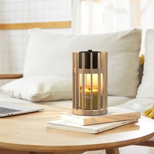 Nordic simple rubber wood style electric indoor burner candle warmer home fragrance night light luxury decoration aromatherapy healing aroma burner wax melting