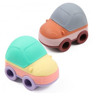 Izobraževanje Silikonski gradniki za zlaganje avtomobilov Stackers Igrače za malčke za otroke DIY Avto igrače