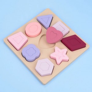 New Arrival Silicone Puzzle BPA Free Eco Friendly Silicone Toy Shape Geometric Stacking Toys