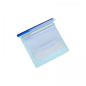 Leakproof Flat Collapsible Grade Reusable Clear Bags Silicone Food Storage Bag