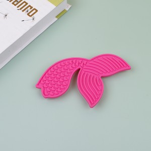 Color Cleaner Make Up Brushes Silicon Mat Fishtail Makeup Brush Cleaning Pad