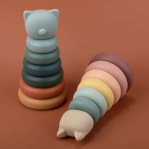 Silikoon baba-tandekry-speelgoed pasgemaakte Bpa-vrye baba-koubare bytring strelende speelgoed
