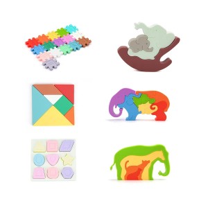 New Arrival Silicone Puzzle BPA Free Eco Friendly Silicone Toy Shape Geometric Stacking Toys