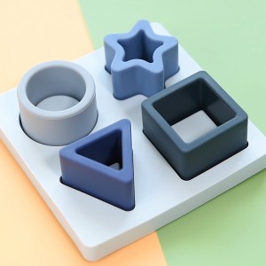 Baby sílikon tennur Jigsaw Puzzle Montessori skynjunarleikföng