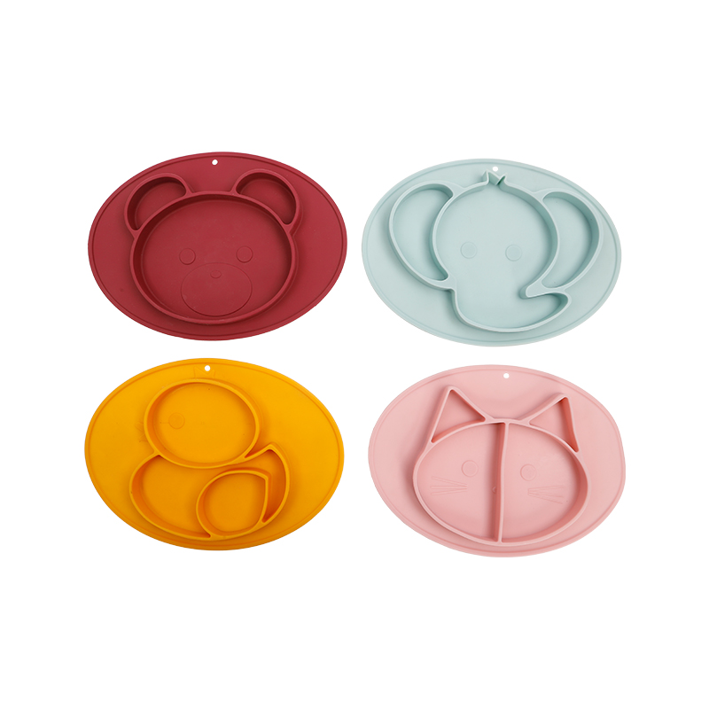 Baby’s round compartmentalized supplementary food plate