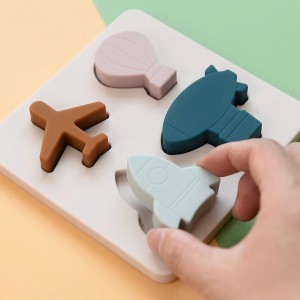 بیبی سلیکون ٹیتھنگ Jigsaw Puzzle Montessori Sensory Toys