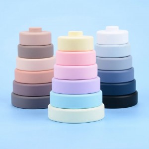 Set di blocchi di costruzione gratuiti BPA Giocattoli educativi in ​​​​silicone giocattolo impilabile per bambini