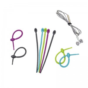 Colorful Reusable Silicone Twist Kitchen Tools Silicone Wire Cable Ties