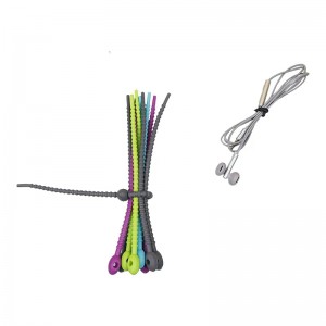 Amûrên Metbexê Twist Silicone Reusable Colorful Silicone Wire Cable Ties
