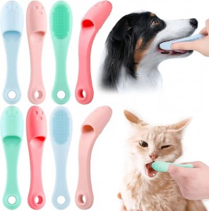 Finger Cleaning Teeth Tool Dog Cat Fingertips Silicone Pet Toothbrush