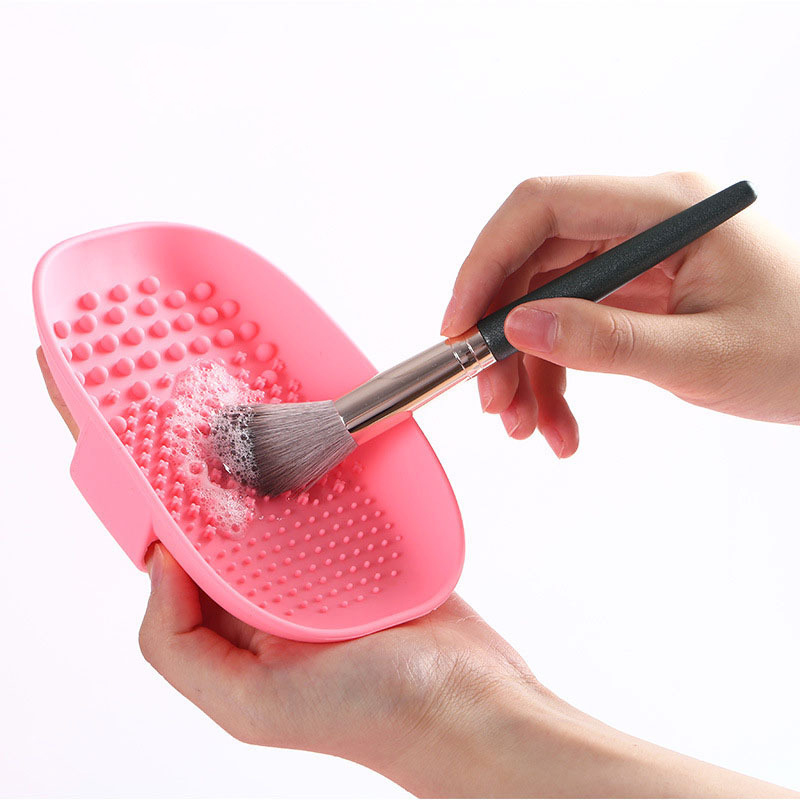 Limpiador de pinceles de maquillaje de silicona para limpieza de espinillas y pestañas