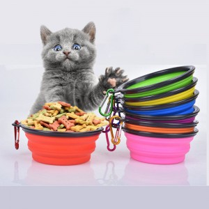 China Gold Supplier for Amazon Top Seller Custom Logo Foldable Silicone Pet Water Bowl Collapsible Travel