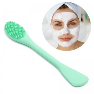 מוצר דו-ראשי רך שטיפת פנים מברשת סיליקון למסיכת פנים