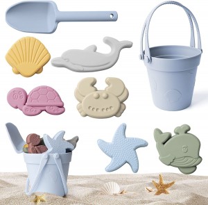 Forrón eladó vödör formakészlet gyerekeknek strandszilikon homokos játékokhoz