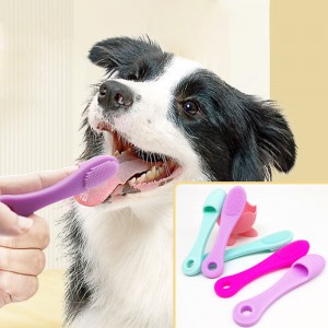 Инструмент за почистване на зъби с пръсти Куче Котка Връхчета на пръстите Силиконова четка за зъби за домашни любимци