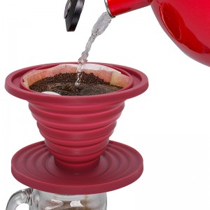 Okolju prijazen silikonski zložljivi filter za kavo za večkratno uporabo Pour Over Dripper