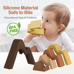 아기 소프트 스태킹 블록 빌딩 치아발육기 장난감 실리콘 스택