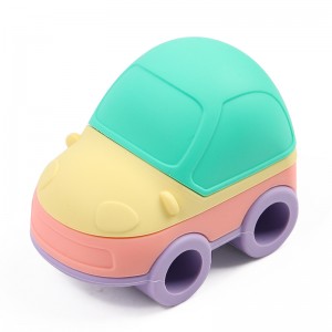 Eğitim silikon araba istifleme yapı taşları istifleyiciler yürümeye başlayan çocuk oyuncakları çocuklar için DIY oyuncak arabalar