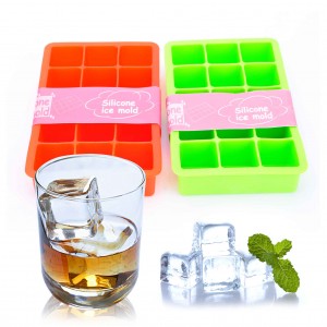 15-hole Square Shape Custom Maker Rubber Trays Silicone Ice Cube Mould