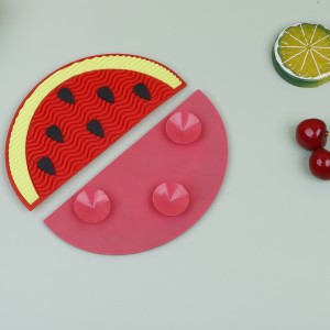 ເຄື່ອງມືຄວາມງາມ Silicone Makeup Bowl ເຄື່ອງເຮັດຄວາມສະອາດເຄື່ອງສໍາອາງ Watermelon Brush Cleaning Pad