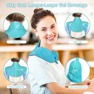 Customize Ice Pack for Neck and Shoulders Upper Back Pain Relief, Large Neck Ice Pack Wrap with Soft Plush Lining, Reusable Gel Cold Compress for Rotator Cuff Injuries, Swelling
