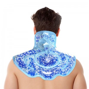 Ice Pack for Neck and Shoulders, Large Gel Beads Neck Shoulder Ice Pack, Reusable Cold Neck Ice Pack Wrap for Upper Back Pain Relief, Cold Compress Therapy