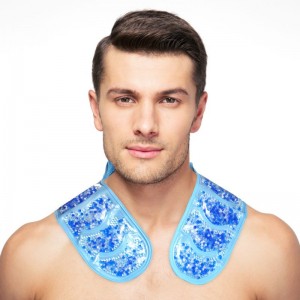 Ice Pack for Neck and Shoulders, Large Gel Beads Neck Shoulder Ice Pack, Reusable Cold Neck Ice Pack Wrap for Upper Back Pain Relief, Cold Compress Therapy